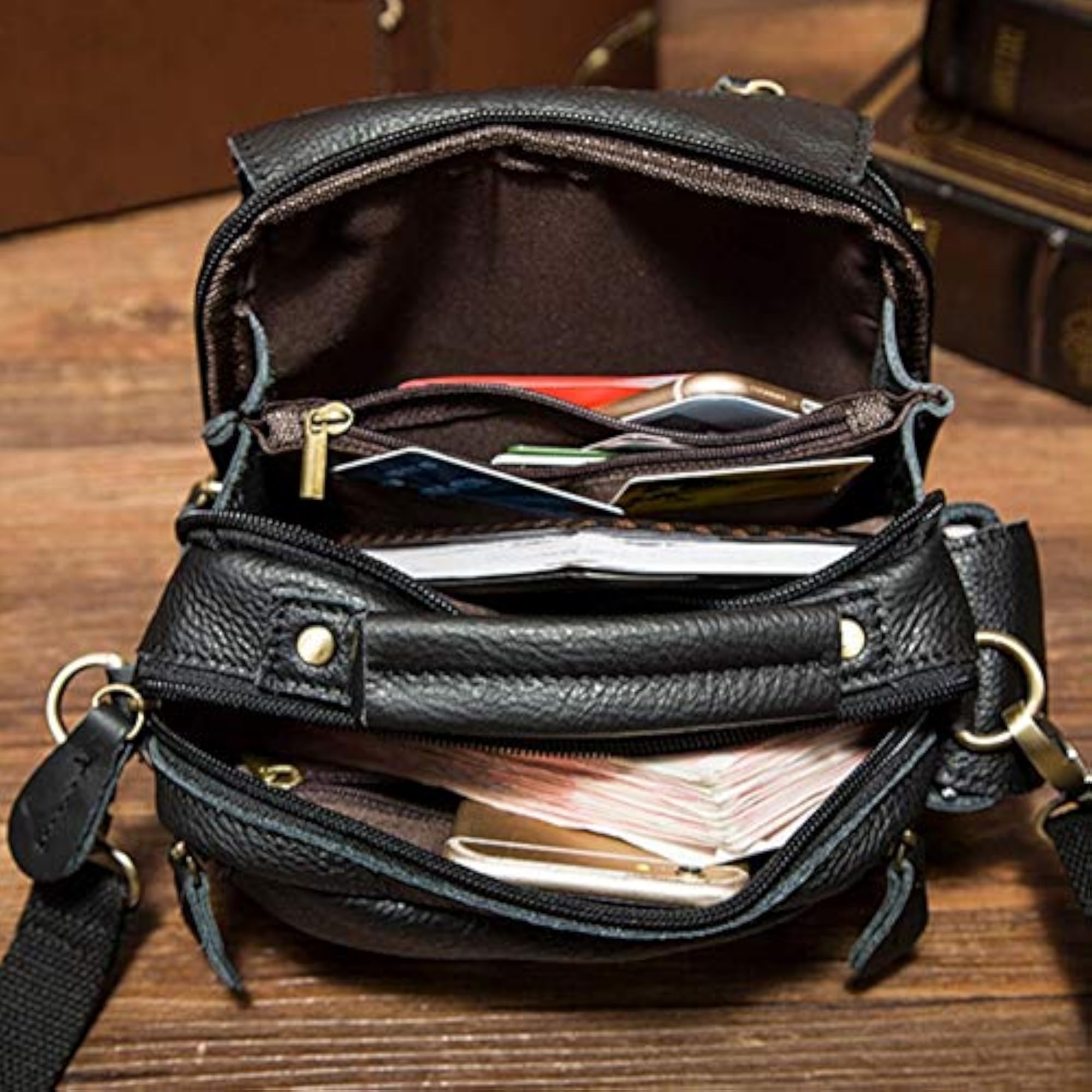 Men's Leather Shoulder Crossbody Bag